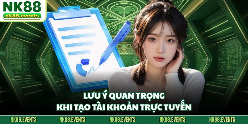 Lưu ý quan trọng khi tạo tài khoản trực tuyến