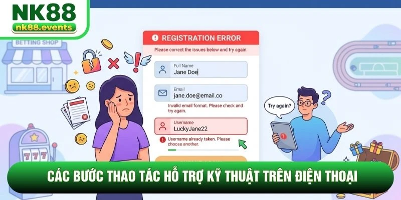 Các bước thao tác hỗ trợ kỹ thuật trên điện thoại